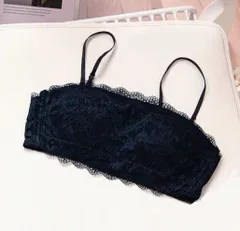 75B 可愛いレース美背ブラ セット ノンワイヤー 3/4カップ 盛れる 取り外し可ストラップ スイート系