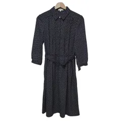 PaulStuart(ポールスチュアート) ワンピース サイズ6 M レディース美品  - 黒×白 レギュラーカラー/長袖/ロング/シャツワンピ