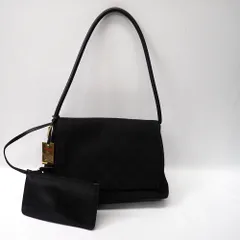 Ft65341 グッチ ショルダーバッグ ワンショルダーバッグ ポーチ付き GGキャンバス 90646 ブラック レディース GUCCI 中古