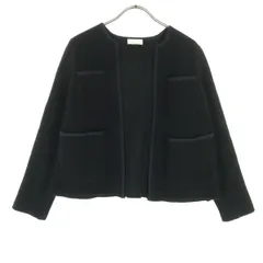 BALLSEY ボールジィ ウール混 長袖 ノーカラージャケット S ブラック トゥモローランド レディース 古着