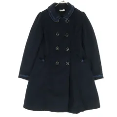 美品 axes femme アクシーズファム ミャンマー製 長袖 ステンカラーコート M ネイビー レディース 古着