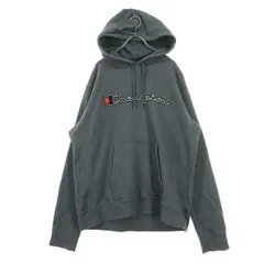 Champion チャンピオン 裏起毛 ロゴワッペン 長袖 パーカー L グレー メンズ 古着