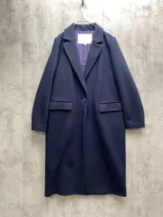 Kaon カオン KA18-CHC ウール100% 日本製 メルトン チェスター バックフリル コート sizeS/ネイビー ◆■◎レディース