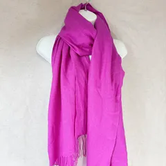 《美品》PASHMINA パシュミナ　大判ストール　ショール　なめらかな肌触り　パープル　L0137