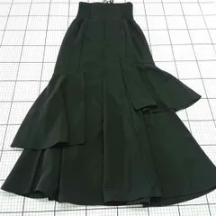 ◇ Θ ココディール COCO DEAL ハイウエストフリルロングスカート ブラック系 レディース E  【1512220031614】