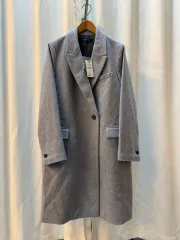 ケネスコール レディース ウール混 シングル コート (グレーブルー) A192