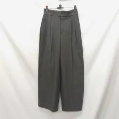 GU ジーユー タックワイドパンツ グレー S 〇□