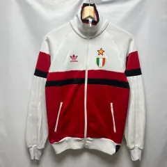 正規品/90 adidas ACミラン ヨーロッパ 白赤 紅白トラックジャージ/トップス