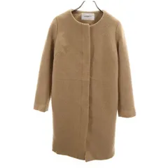 NATURAL BEAUTY BASIC ナチュラルビューティーベーシック ノーカラーコート L ベージュ レディース 古着