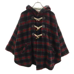 Ne-net ネネット チェック柄 ダッフルコート 2 ネイビー レディース 古着