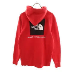 THE NORTH FACE ノースフェイス バックスクエアロゴ 長袖 スウェットパーカー M レッド A3FRE アウトドア メンズ 古着