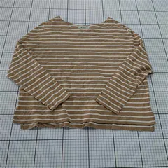 ◇ Θ ナノ・ユニバース nano・universe ボーダー長袖カットソー F ベージュ系 レディース E  【1601210011290】
