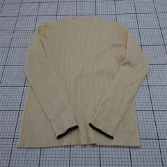 ◇ Θ ディスコート Discoat リブニットトップス ベージュ系 Mサイズ レディース E  【1601210012266】