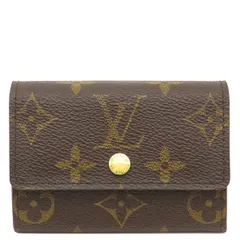 ルイヴィトン LOUIS VUITTON コインケース ポルト モネ プラ モノグラムキャンバス モノグラム ゴールド金具 茶 小銭入れ カードケース  M61930 MI0014【中古】