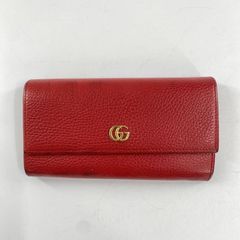 GUCCI グッチ 長財布 GGマーモント レザー レッド 赤 - メルカリ