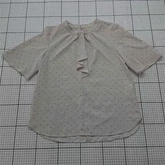 ◇ Θ エニィシス any SiS 幾何学柄リボンブラウス ベージュ系 サイズ2 レディース E  【1601210013188】