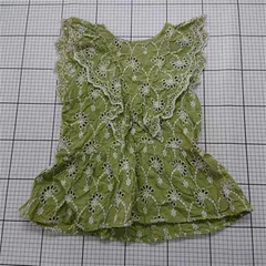 ◇ ⊂ ダブルクローゼット w closet 刺繍フリルブラウス グリーン系 レディース Fサイズ E  【1601210013157】
