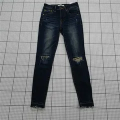 ◇ Θ アズールバイマウジー AZUL BY MOUSSY 250CSA12-396A ダメージスキニーデニムパンツ XS レディース E  【1601210014154】