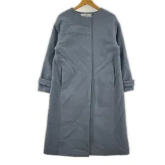 NATURAL BEAUTY BASICナチュラルビューティーベーシック   ノーカラーロングコート sizeS/ブルー系