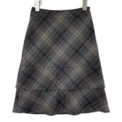 23区 チェック柄 フリルスカート size30/ブラウン系