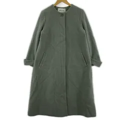 NATURAL BEAUTY BASIC ナチュラルビューティーベーシック ノーカラーコート sizeS/グリーン