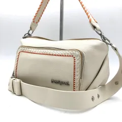 Desigual デシグアル 2WAY ショルダーバッグ 白 ステッチ 斜め掛け