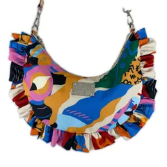 H&M エイチアンドエム ×BROLGA 総柄 バナナショルダーバッグ/ベージュ系