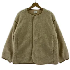 URBAN RESEARCH DOORS アーバンリサーチ ドアーズ ノーカラー ボア ジップアップジャケット sizeone/ベージュ