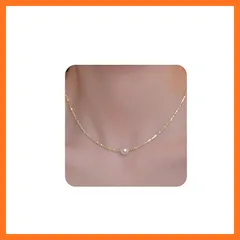【新品】 [Mesaro] パール ネックレス レディース 結婚式 ネックレス ペンダント サージカルステンレス 金属アレルギー対応 つけっぱなし ジルコニア 細い 繊細 真珠 カジュアル オシャレ 冠婚葬祭 ギフトボックス付き シンプル 人気 誕生日 母 1