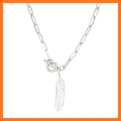 【新品】 [ジュエリーショップエム] 日本製 ジェンダーレス フェザーネックレス マンテル シンプル メンズ レディース 金属アレルギー対応 jen02 1