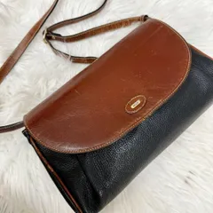 BALLY バリー レザーショルダーバック ロゴプレートフラップバッグ シボ革鞄 ITALY イタリア製 ブラック ブラウン