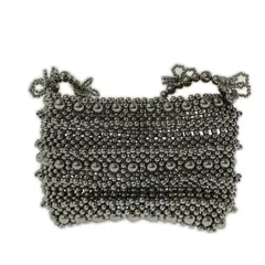 美品  CASSELINI キャセリーニ タグ付き ビーズショルダーバッグ/シルバー