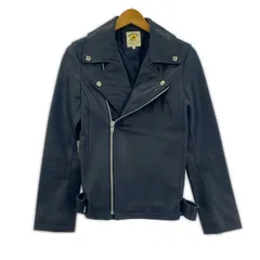 Ray Beams レイビームス ベルト付き ヤギ革 ゴートレザーライダースジャケット size1/ネイビーのサムネイル