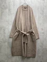 UNIQLO ユニクロ スフレヤーンベルテッドロングニット コート sizeL/ベージュ ◆■レディース