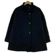 NATURAL BEAUTY BASIC ナチュラルビューティーベーシック ウール混 スタンドカラーコート sizeS/ブラック