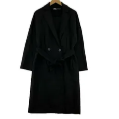 ZARA ザラ リボン付き フェイクスエードコート sizeEUR XS/ブラック