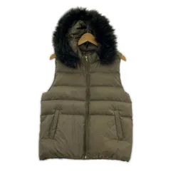 BACK NUMBER バックナンバーBACK フード付きファーダウンベスト sizeL/ブラウン