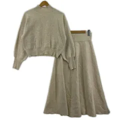 NATURAL BEAUTY BASIC ナチュラルビューティーベーシック ニットセットアップ (スカート) sizeM/ベージュ系