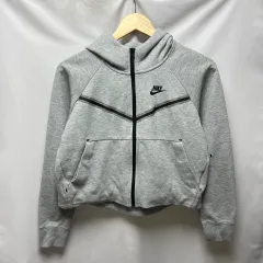 正規品/ウィメンズXS NIKE クロップド新モデル テックパック ウィンドランナー グレー フーディー ジップアップ