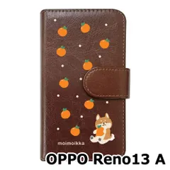 【新品未使用】OPPO Reno13 A スマホケース 手帳型 (色：ブラウン×柄：柴犬とミカン)moimoikka しば 犬 動物 flip2-reno13a-br-20138