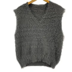THE SHOP TK ザ ショップ ティーケー the シャギーニット Vネックベスト sizeM/グレー