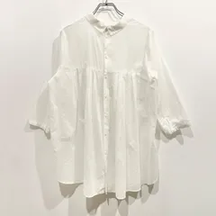 STAMP AND DIARY 前後2way シャツ ブラウス 前開き プルオーバー ホワイト タックデザイン  日本製 【送料込み】