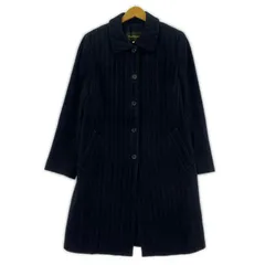 Paul Stuartポール・スチュアート ストライプロングコート size9/ネイビー