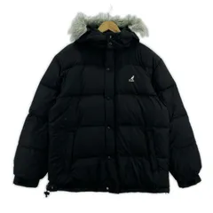 KANGOL SPORT カンゴールスポーツ フード付きダウンジャケット sizeM/ブラック