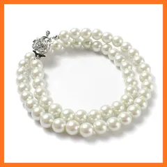 【新品】 [CRANES COLLECTION] クリスタル パールネックレス 日本製 自社生産 真珠 8mm珠 選べる6サイズ 冠婚葬祭 ホワイト グレー 冠婚葬祭 巾着袋付 (ホワイト ネックレス46cm) 0