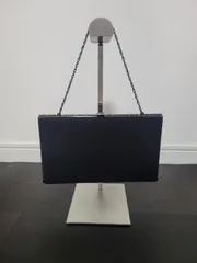 ブラック チェーン レザー クラッチバッグ ハンドバッグ 肩掛け