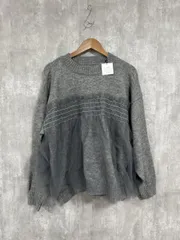 美品 rectangle レクタングル タグ付 チュールドッキング ニット セーター sizeF/グレー ◆■ レディースのサムネイル