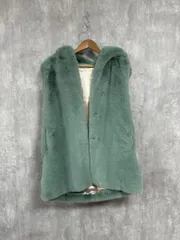 FRAN MIU フランミュー フーディ ファー ベスト sizeM-L/緑 ◆■ レディース