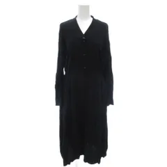 コントワーデコトニエ COMPTOIR DES COTONNIERS ワンピース ロング丈 11 黒 ブラック 長袖 Vネック 前開きボタン /NL ■GY60