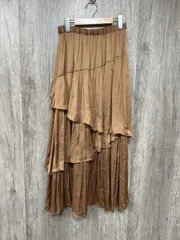 NATURAL BEAUTY BASIC サテンレイヤード ロング スカート sizeM/茶 ■◆ レディース